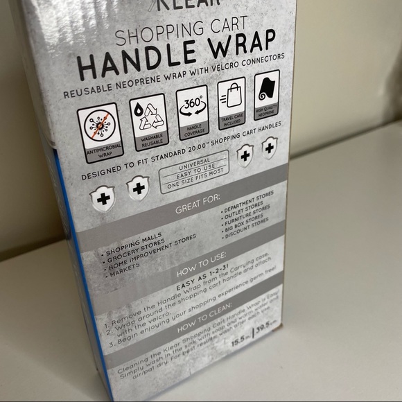 Shopping Cart Handle Wrap, Reusable Neoprene Velcro Cover, New by Klear, Pink - Picture 6 of 8